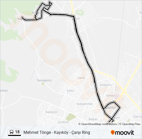 18 bus Line Map