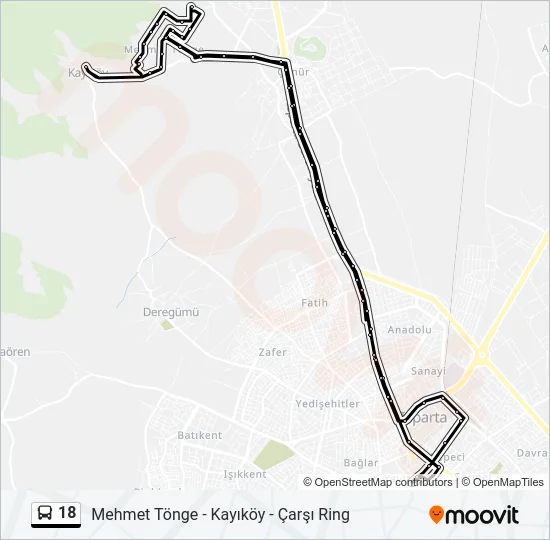 18 Bus Line Map