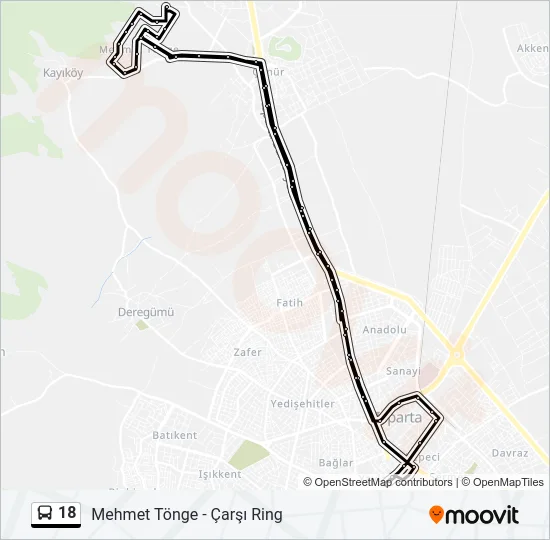 18 Bus Line Map