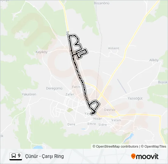 9 Bus Line Map