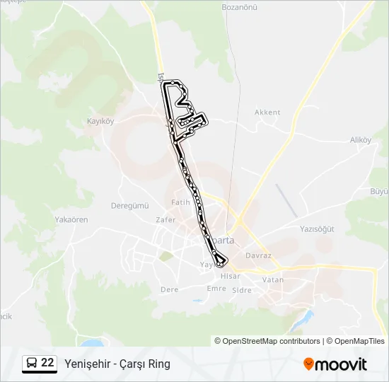 22 Bus Line Map