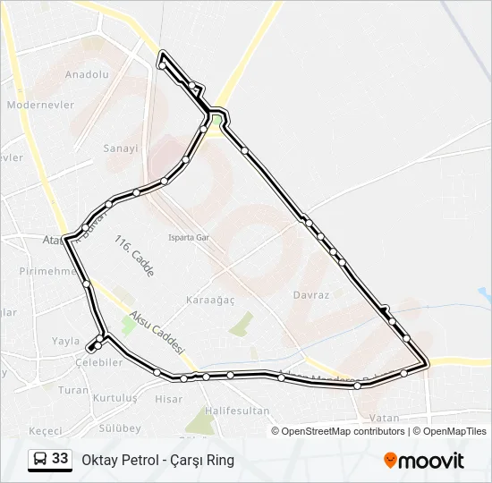 33 Bus Line Map