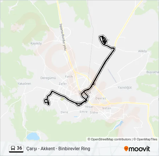 36 Bus Line Map