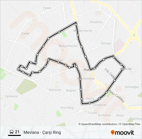 21 Bus Line Map