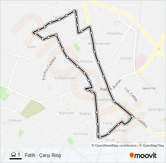 1 Bus Line Map