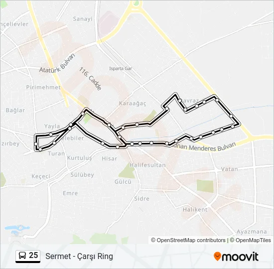 25 Bus Line Map