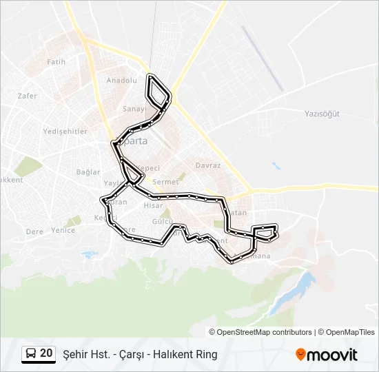 20 Bus Line Map
