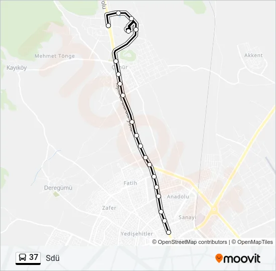 37 Bus Line Map
