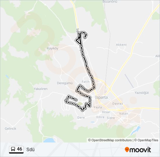 46 bus Line Map