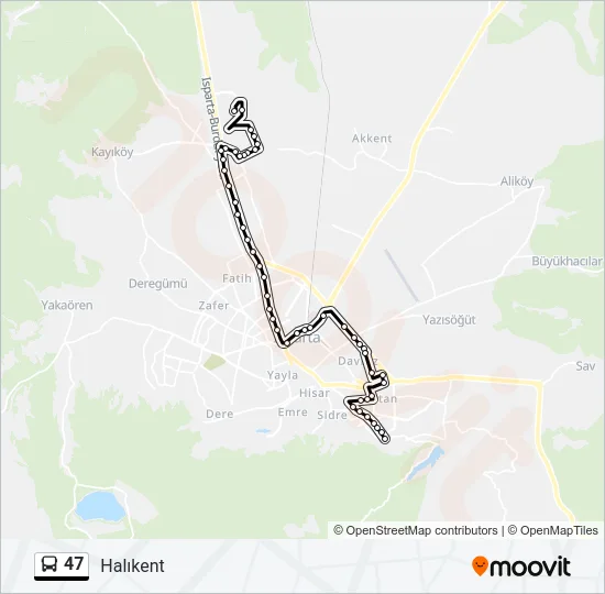 47 Bus Line Map