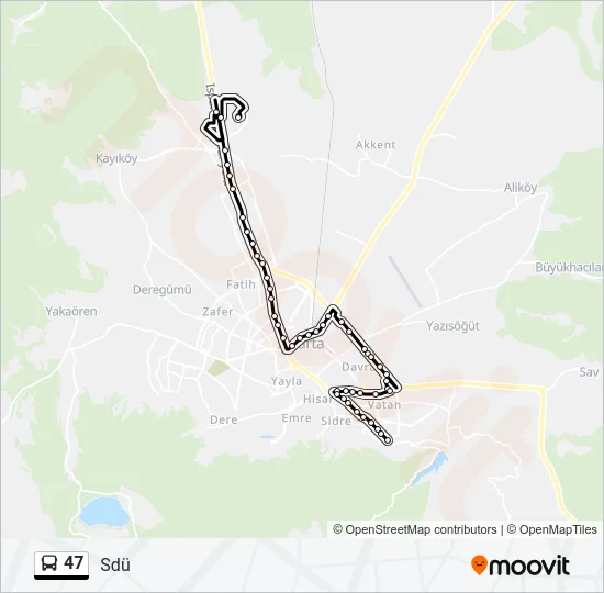 47 Bus Line Map