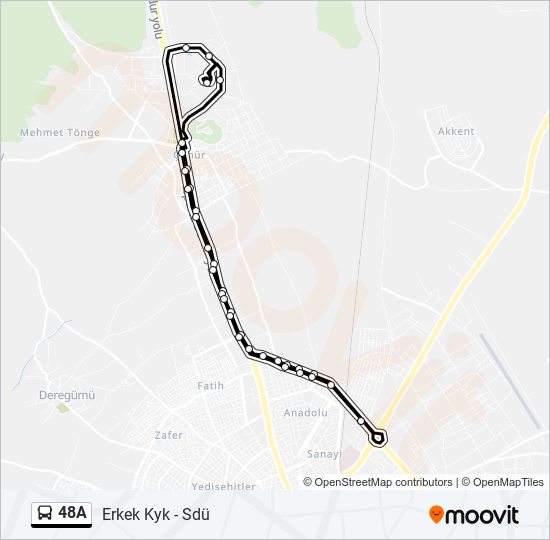 48A bus Line Map