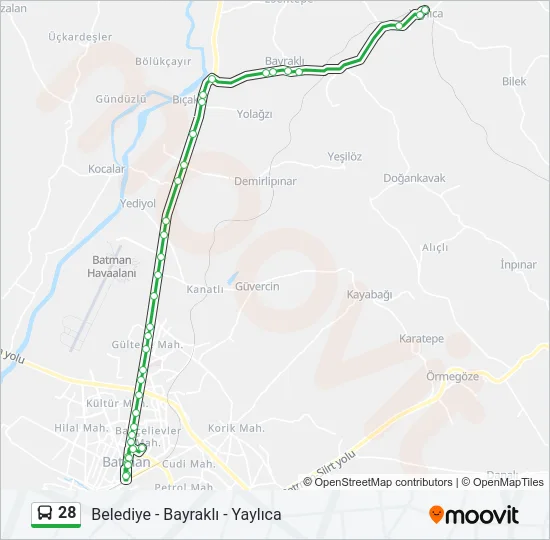 28 Bus Line Map