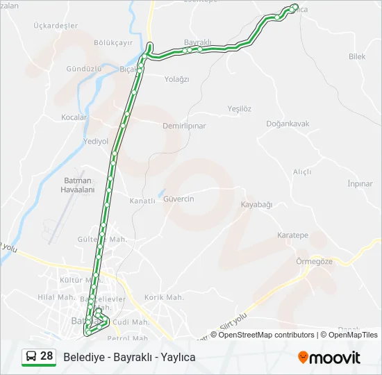 28 Bus Line Map