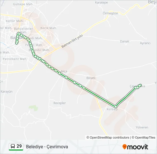 29 Bus Line Map