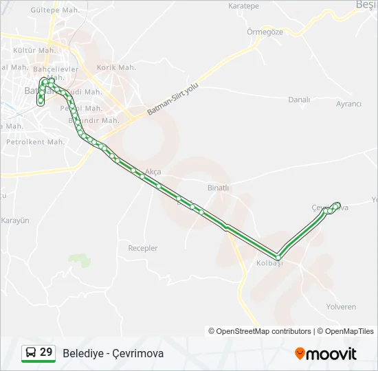 29 Bus Line Map