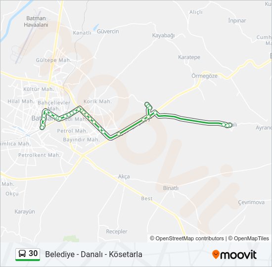 30 Bus Line Map