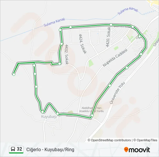 32 Bus Line Map