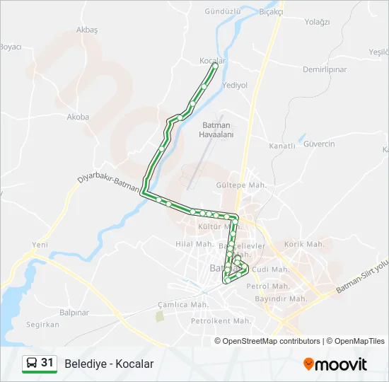 31 Bus Line Map