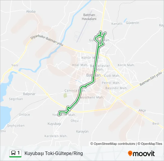 1 Bus Line Map