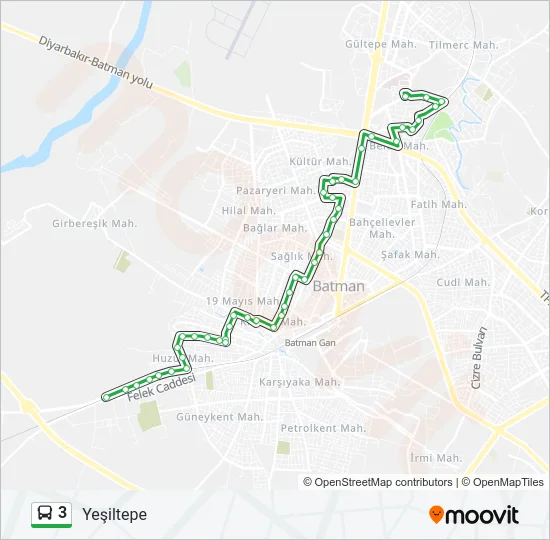 3 Bus Line Map