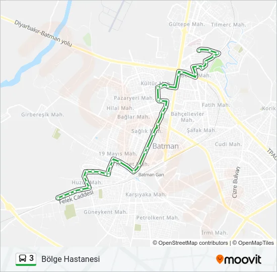 3 Bus Line Map
