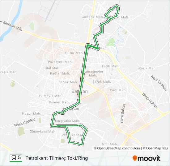 5 Bus Line Map