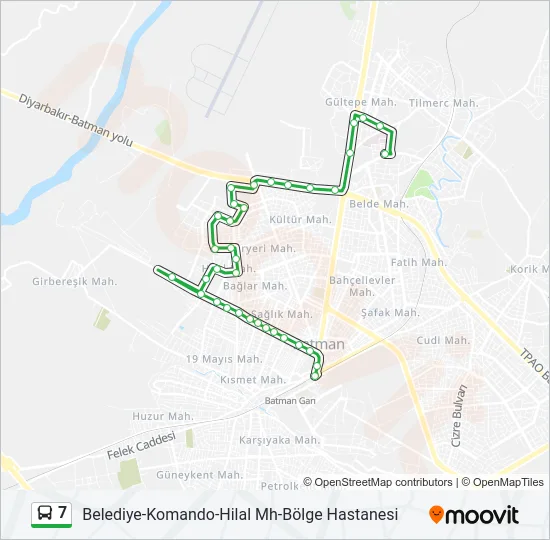 7 Bus Line Map