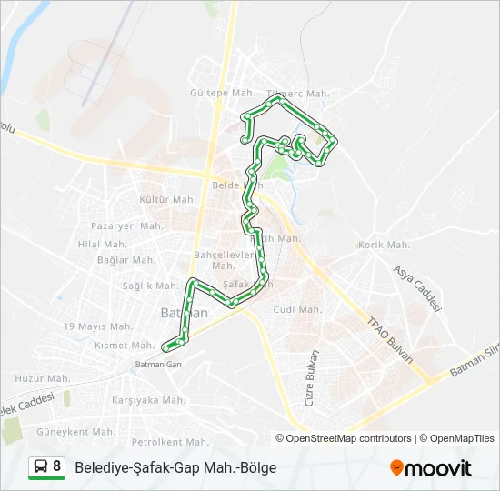 8 Bus Line Map