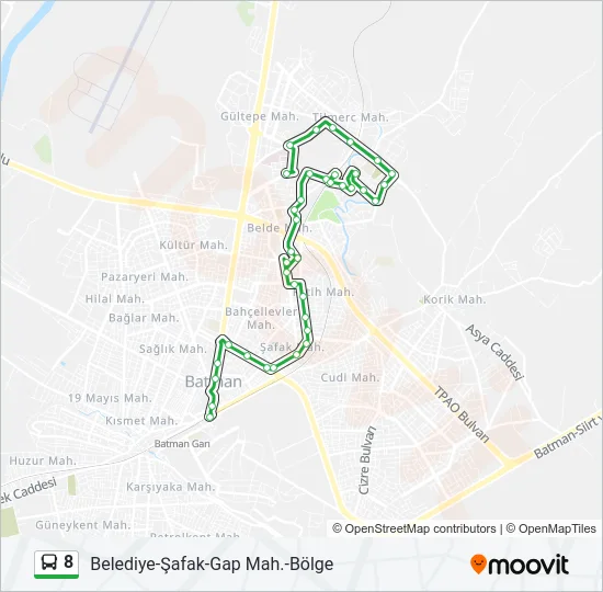 8 Bus Line Map
