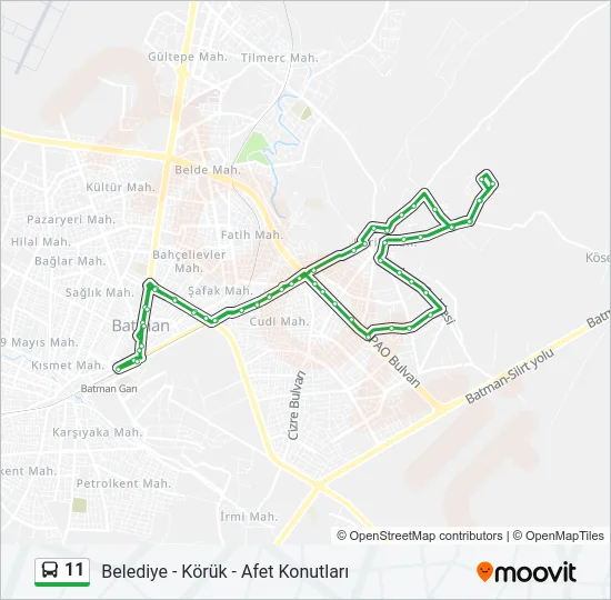 11 Bus Line Map