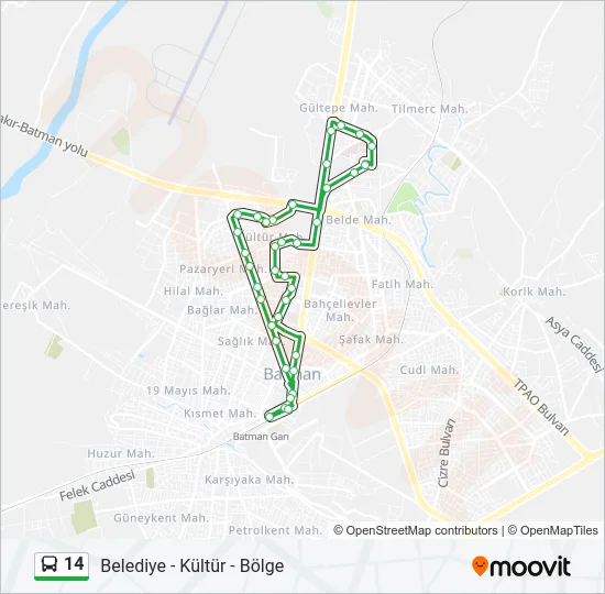 14 Bus Line Map