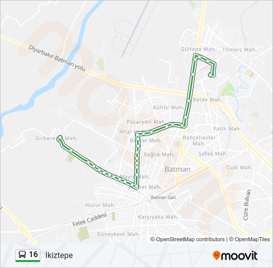 16 Bus Line Map