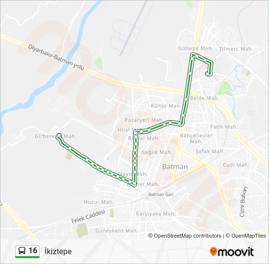 16 Bus Line Map