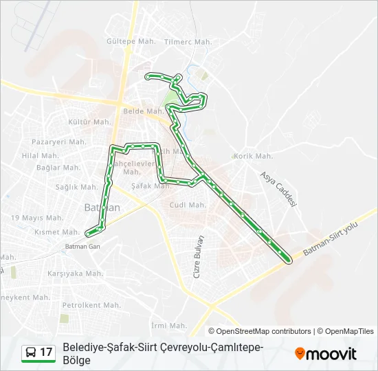 17 Bus Line Map