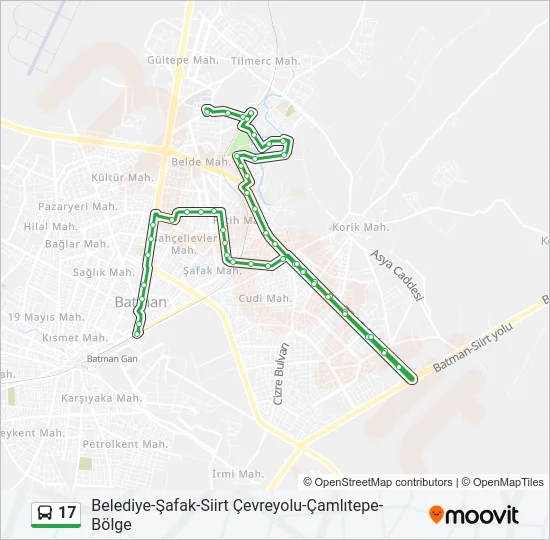 17 Bus Line Map