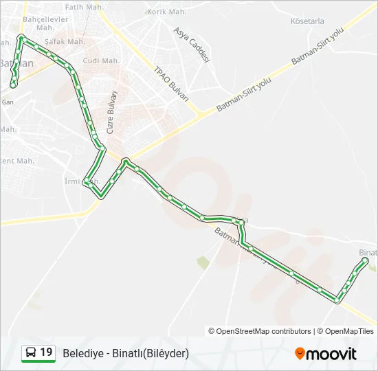 19 Bus Line Map