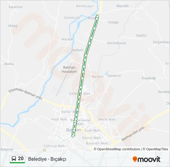 20 Bus Line Map