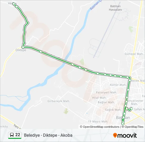 22 Bus Line Map