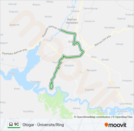 9C Bus Line Map