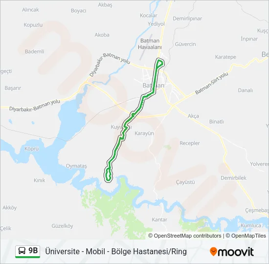 9B Bus Line Map