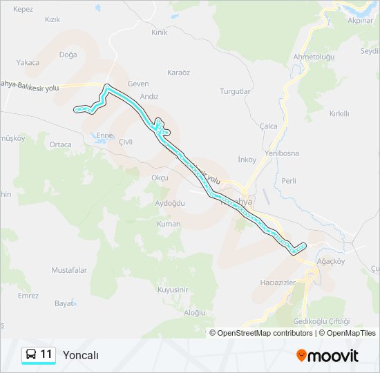 11 bus Line Map