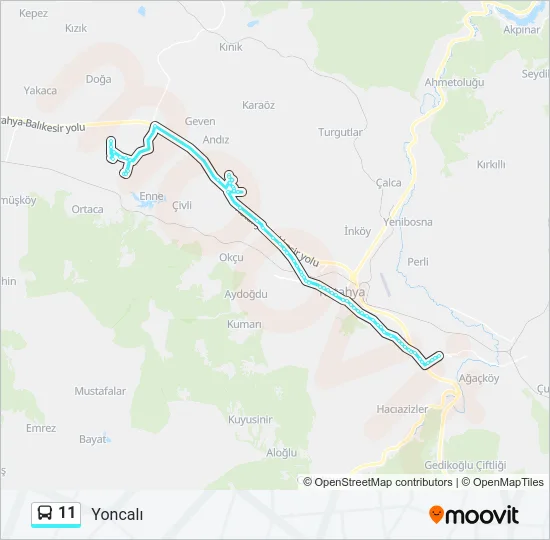 11 Bus Line Map