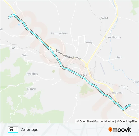 1 Bus Line Map
