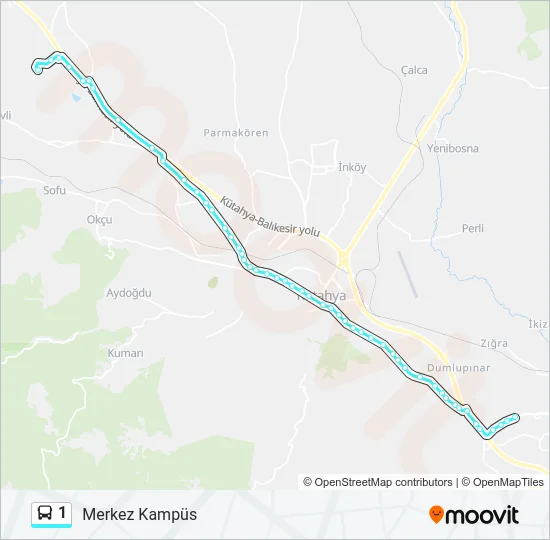 1 Bus Line Map
