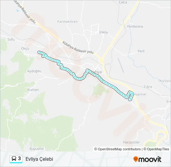 3 Bus Line Map