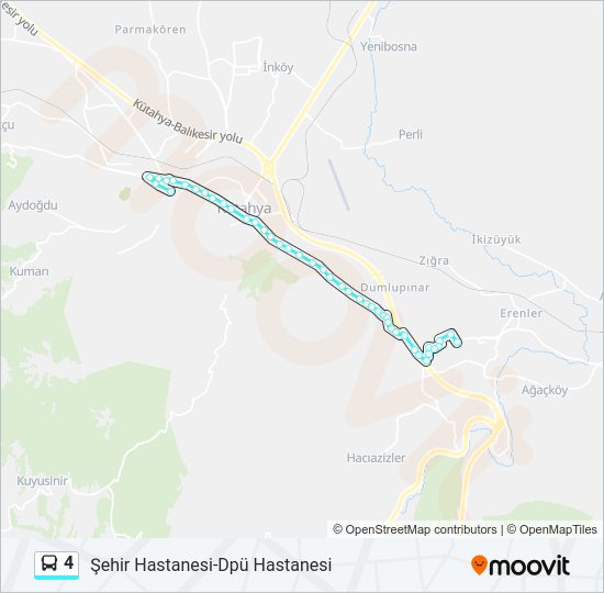 4 otobüs Hattı Haritası