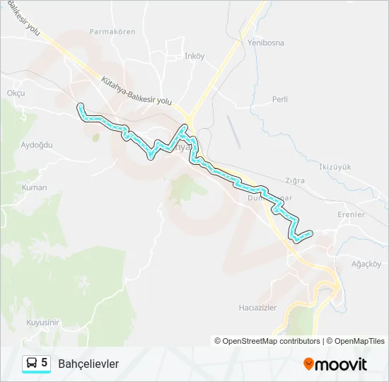 5 Bus Line Map