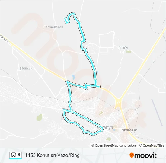 8 Bus Line Map