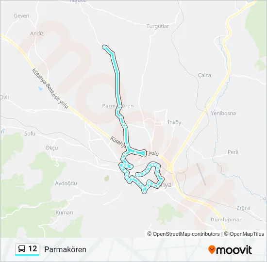 12 Bus Line Map